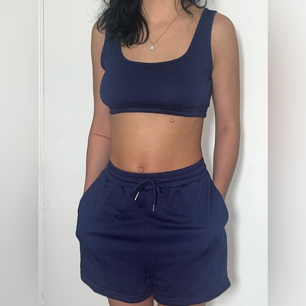 Navy blue workout set